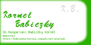 kornel babiczky business card