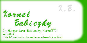 kornel babiczky business card